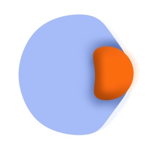 Image of one large blue sphere with a smaller red sphere attempting to "embed" itself into the blue sphere. This is ultimately impossible because they are separate phenomena